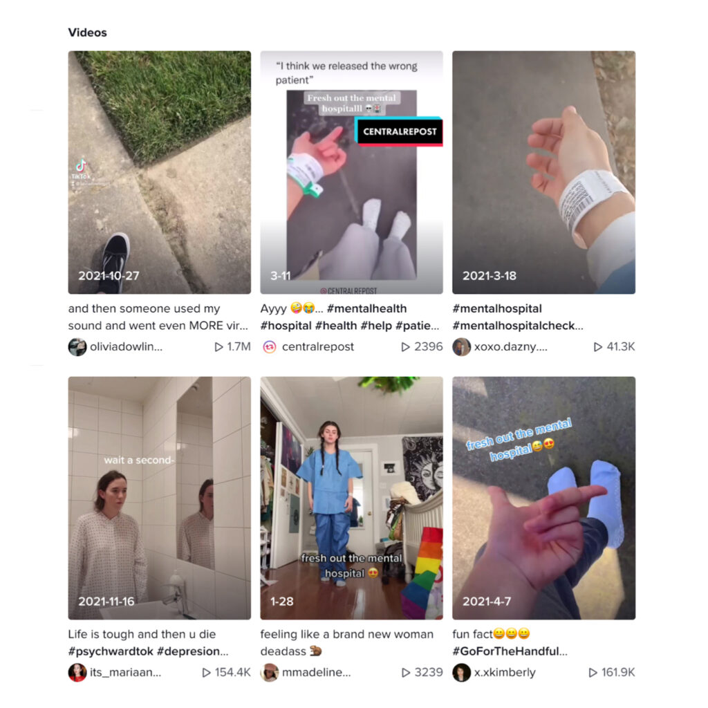 Young Adults share their experience from the mental hospital on tik tok.